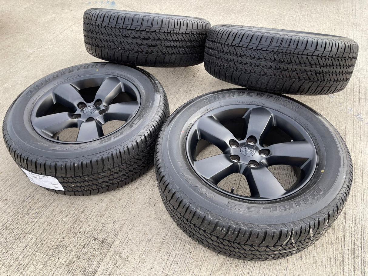 20" Dodge Ram 1500 OEM wheels rims 2495 black 5x139 tires BRIDGSETONE NEW Texas Truck Tire