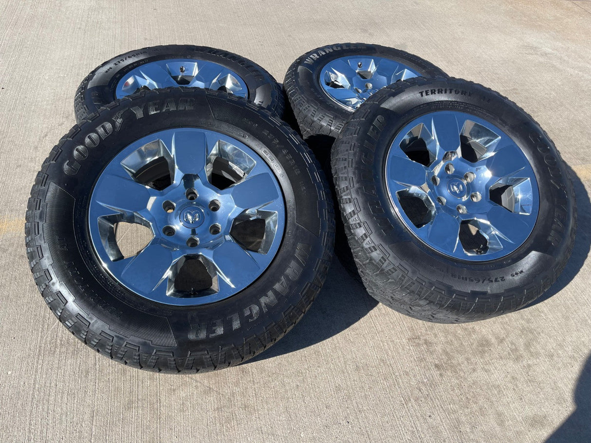 18" Ram 1500 OEM CHROME 2669 wheels rims 2021 2022 2023 2024 2025 2026 GOODYEAR Texas Truck Tire