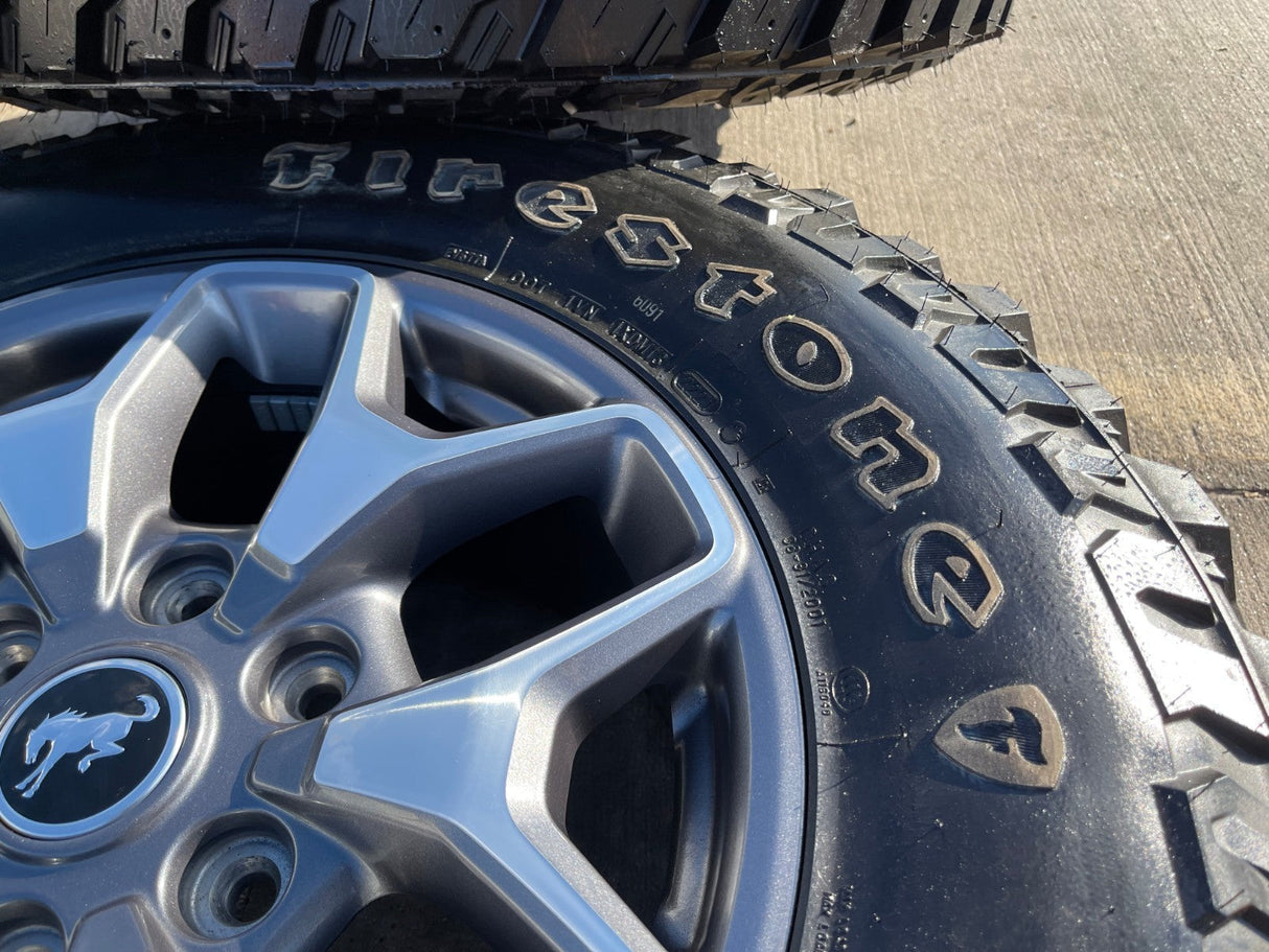 17" Ford Bronco wheels rims SASQUATCH 95229 10387 Ranger NEW FIRESTONE M/T Texas Truck Tire