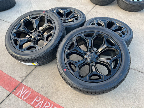 22" Dodge Ram 1500 OEM Laramie rims wheels tires 2685 black NEW Texas Truck Tire