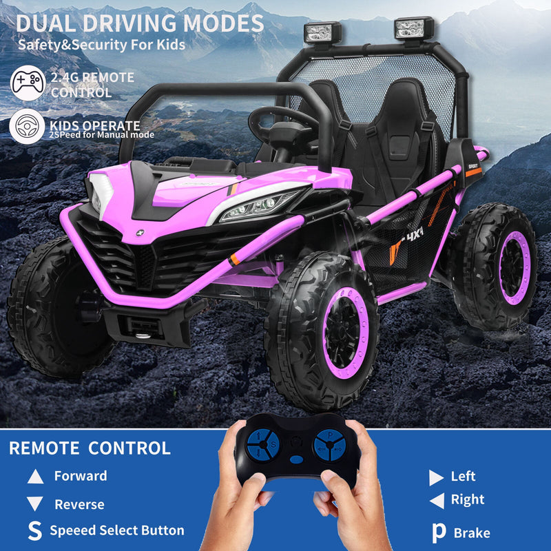 24V Kids 2-Seater Electric Ride-On UTV Truck with 4WD and 320W Motor, Remote Control