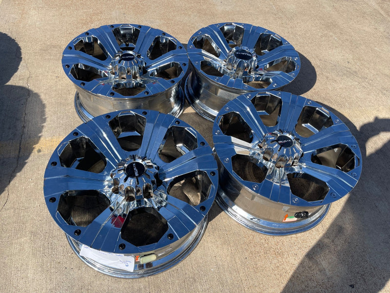 22x9.5 Ballistic Outlaw Chevy Dodge Ram 2500 3500 wheels rims 8x165 8x6.5 Texas Truck Tire