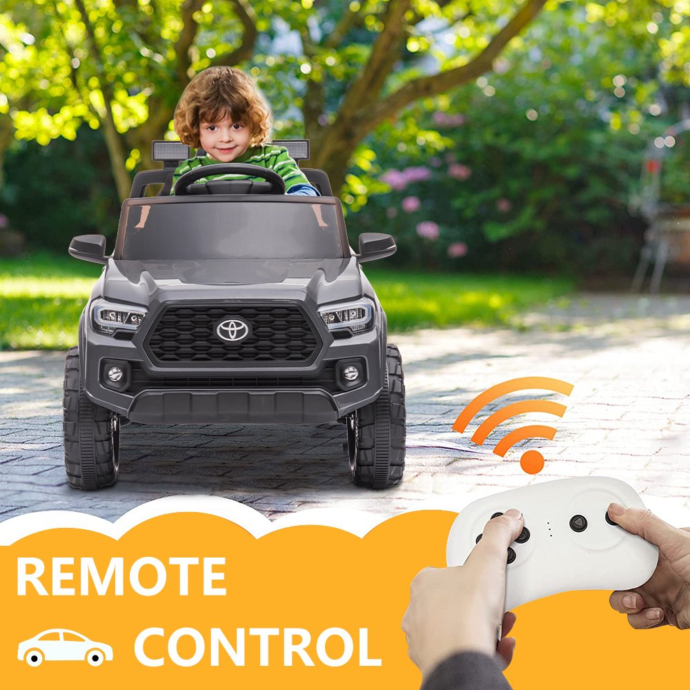 12V Powered Ride on Toy Cars for Boys - Toyota Tacoma Style with Remote Control