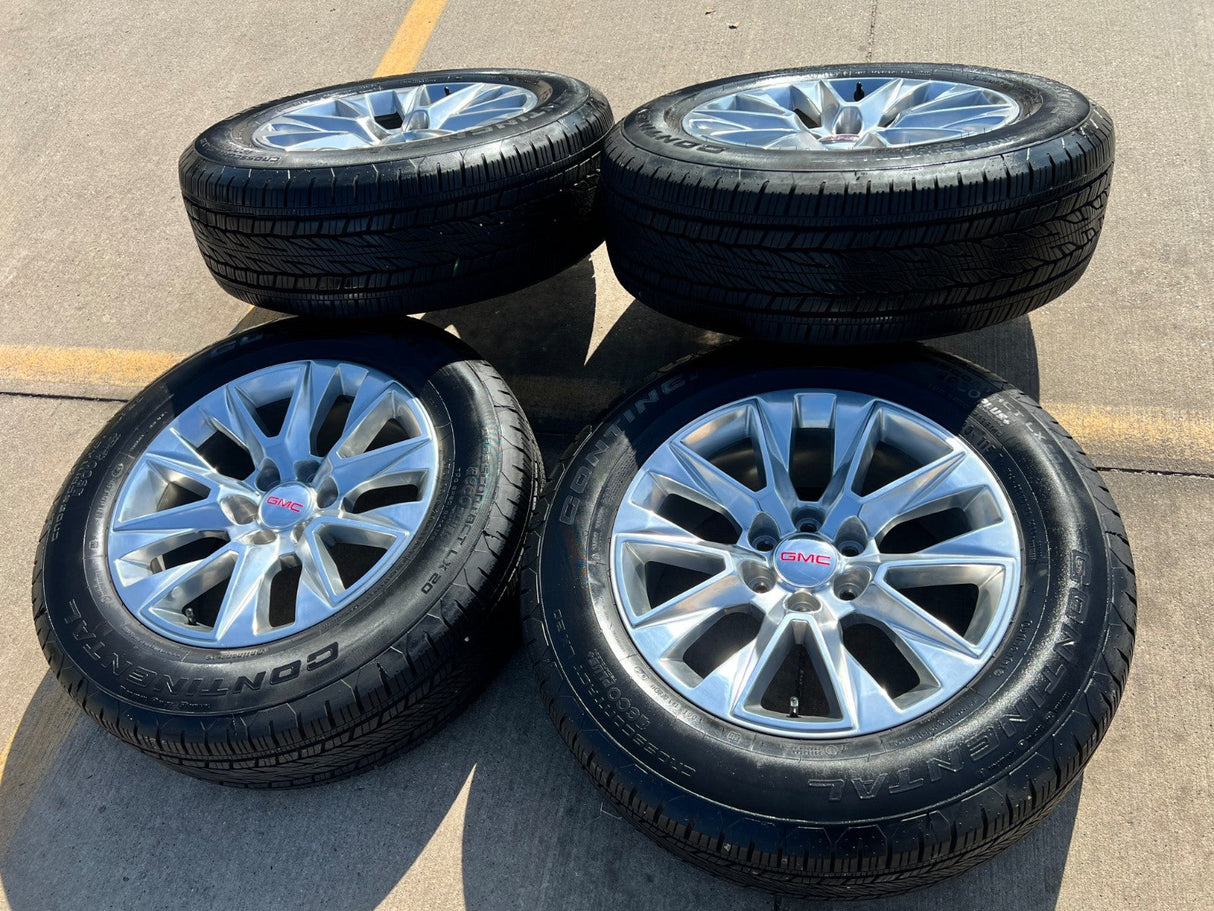 20" GMC Yukon 5920 OEM wheels rims Chevy Tahoe Silverado 2025 2026 CONTINENTAL Texas Truck Tire