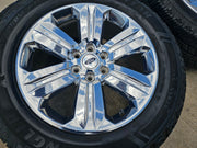 20" Ford F-150 Expedition OEM Lariat rims wheels 10171 CHROME NICE SET Texas Truck Tire