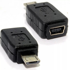Male Micro USB -> Female Mini USB Connector TekShack