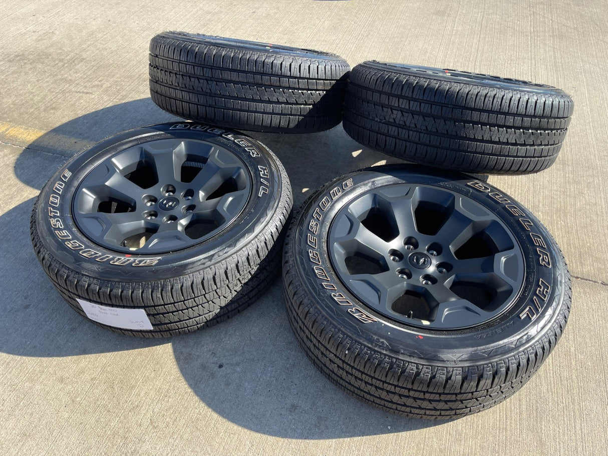 20" Dodge Ram 1500 OEM Laramie Black 2680 wheels rims tires 2024 2025 2026 NEW Texas Truck Tire