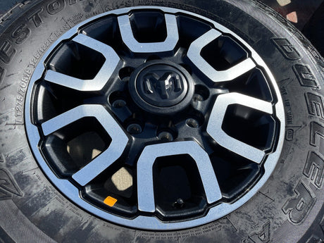 18" Ram 2500 3500 LARAMIE OEM wheels rims 2694 tires BRIDGESTONE A/T NEW 2026 Texas Truck Tire