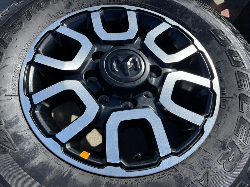 18" Ram 2500 3500 LARAMIE OEM wheels rims 2694 tires BRIDGESTONE A/T NEW 2026 Texas Truck Tire