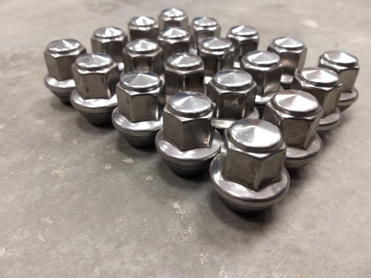 (20) OEM Ford lug nuts polished Mustang OE 14x1.5 2017 2018 2019 2020 2021 2022 Texas Truck Tire