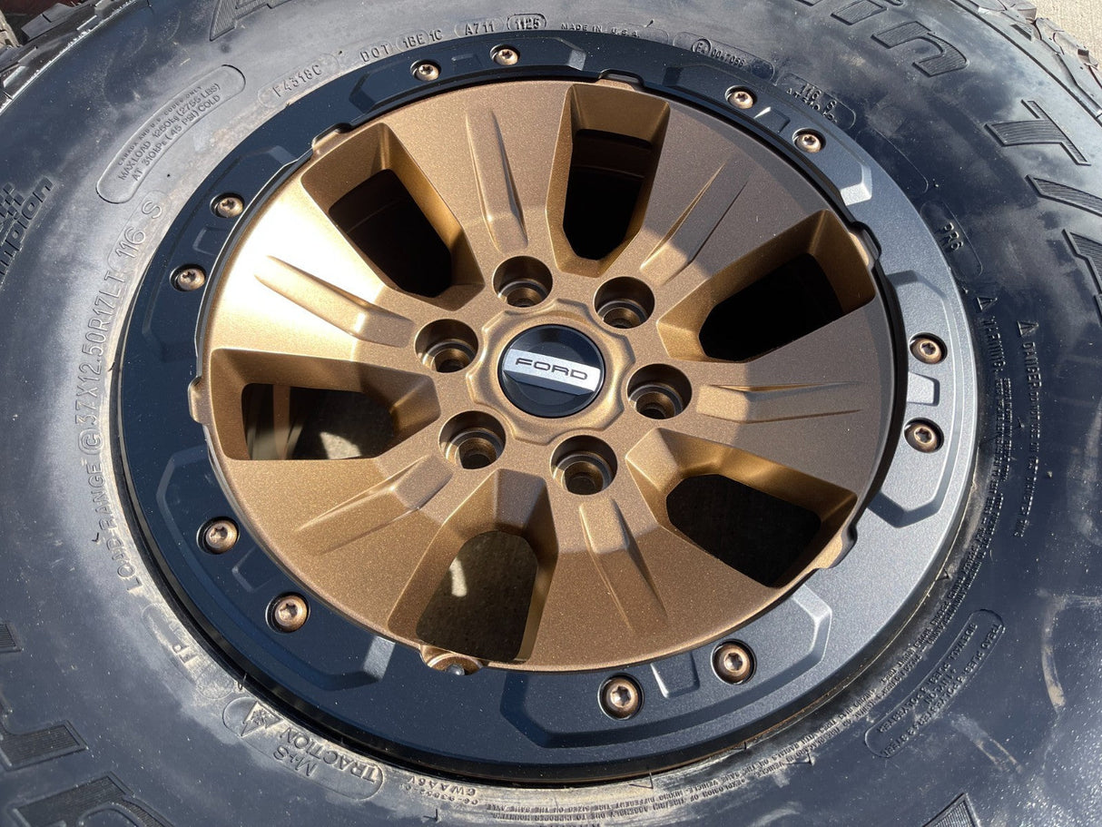 17" Ford F-150 Raptor OEM BEADLOCK 10114 BRONZE rims wheels tires BFG 37" NEW Texas Truck Tire