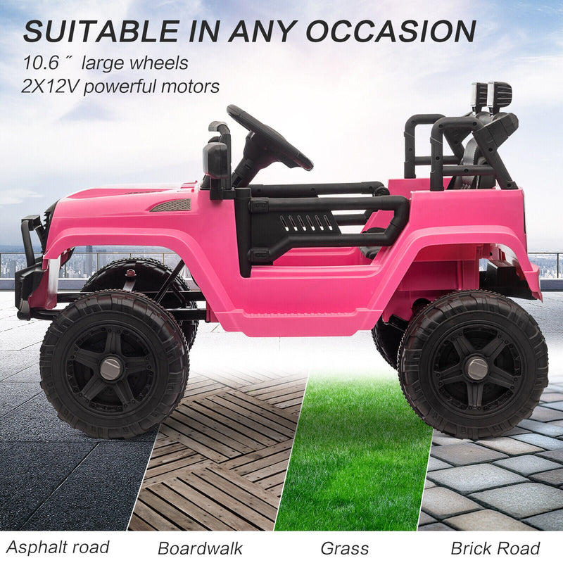 12V Battery-Powered Kids Ride-On Off-Road Truck Toy with Parent Remote Control