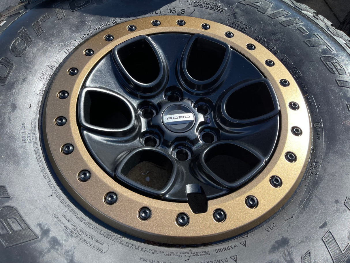 17" Ford F-150 Raptor OEM BEADLOCK rims wheels BRONZE 10459 95210 BFG 37" NEW Texas Truck Tire