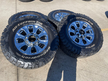 18" Ford F-250 F-350 OEM rims wheels 10097 CHROME tires BFG KO3 A/T Texas Truck Tire