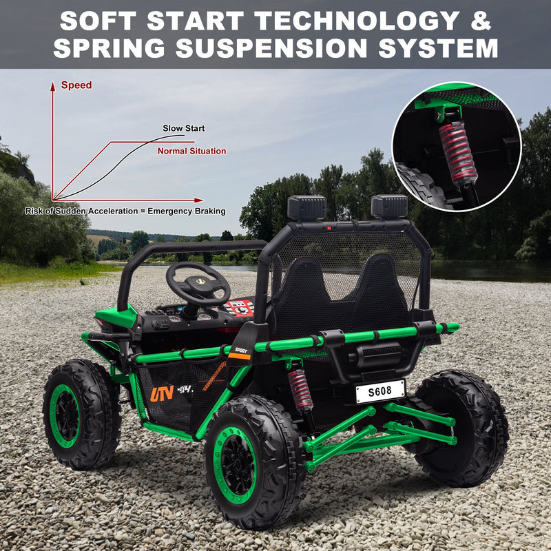 24V Kids 2-Seater Electric Ride-On UTV Truck with 4WD and 320W Motor, Remote Control