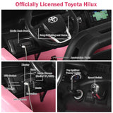 2-Seater Toyota Hilux Ride On Truck Car with Remote Control - Pink