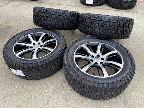 22" Cadillac Escalade Platinum OEM 4738 wheels rims tires 35" Texas Truck Tire