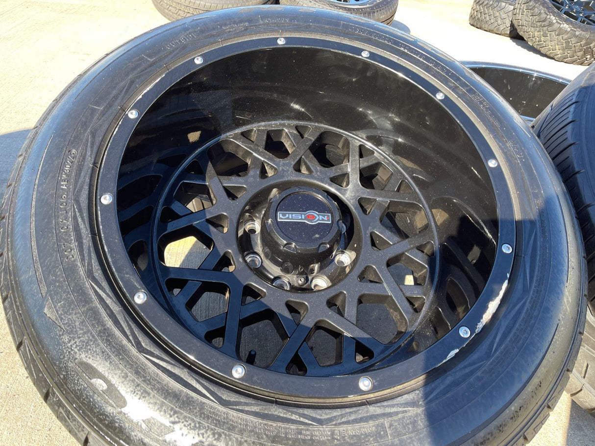 20x12 20" VISION SR599 wheels rims 8x165 8x6.5 Chevy GMC Ram 2500 3500 Texas Truck Tire
