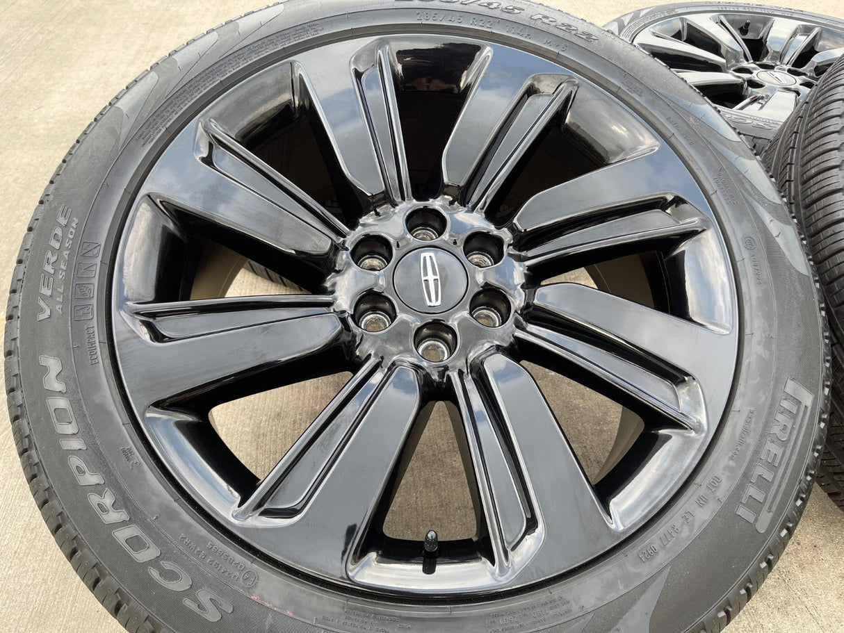 22" Lincoln Navigator OEM rims wheels Black Label 95384 10496 2022 2023 2025 NEW Texas Truck Tire