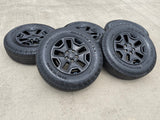 17" Jeep Wrangler Gladiator OEM wheels rims 9118 black tires NEW Texas Truck Tire