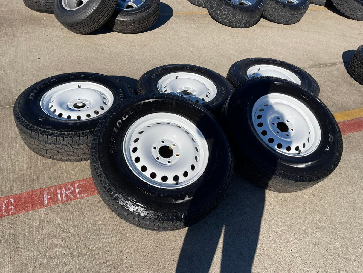 17" INEOS Grenadier OEM steel wheels rims WHITE tires 2024 2025 2026 NEW Texas Truck Tire