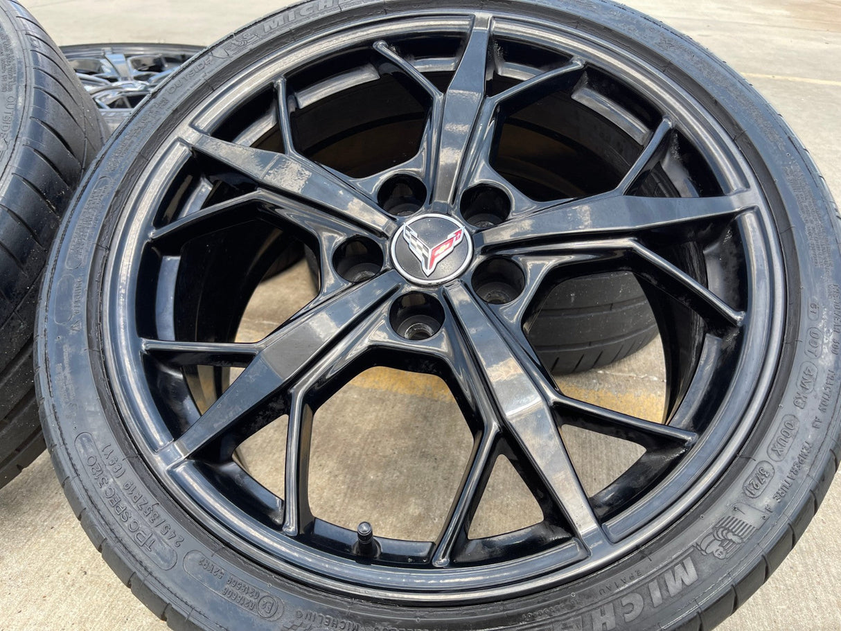 19" + 20" Chevy Corvette Z06 C8 OEM 14011 14012 wheels rims 2021 2023 2024 2025 Texas Truck Tire