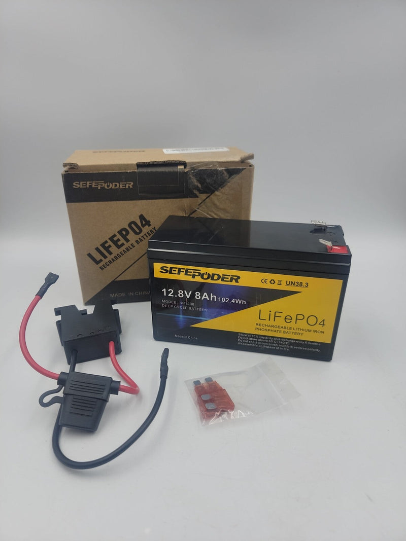Safepower Replacement 12.8V 8Ah LiFePO4 Battery 102.4Wh for Peg Perego