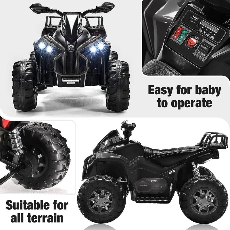 Electric ATV for Kids 3-7 Years Old - Perfect Gift for Children - Four-Wheeler Quad Bike for Boys and Girls