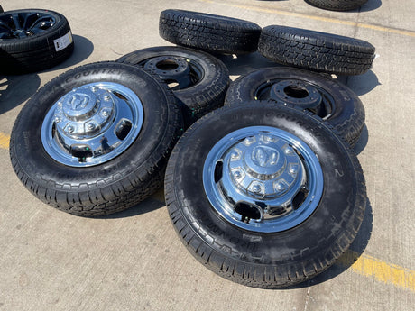 17" Dodge Ram 3500 Dually Laramie 8x200 wheels rims 2703 2704 OEM tires IRONMAN Texas Truck Tire