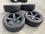 22x9 22" KMC Duece KM702 Chevy Silverado RAM wheels rims 6x139 6x5.5 tires TOYO Texas Truck Tire
