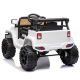 White 12V Electric Ride On Car for Kids with Music and Remote Control - 4 Wheels Fun Toy