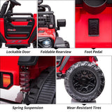 Red 24V Children's Electric Car with Remote Control - 2 Seater and Extra Spacious 20" Truck-Style Seat