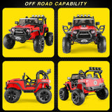 Electric 2-Seater Kids Jeep with 400W Motor, LED Lights, and 24V Battery