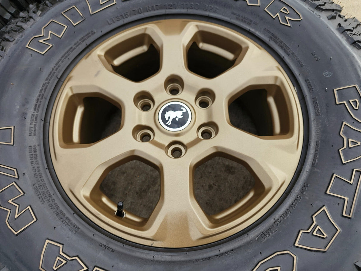 17" Ford Bronco 10384 OEM wheels rims BRONZE tires Ranger 35" M/T Texas Truck Tire
