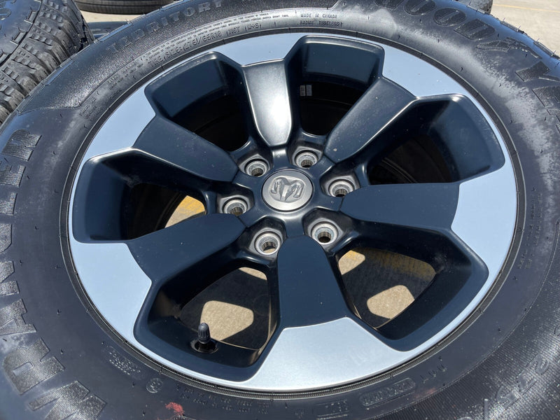 18" Dodge Ram 1500 Rebel Black OEM wheels rims 2671 tires 2024 2025 2026 NEW Texas Truck Tire
