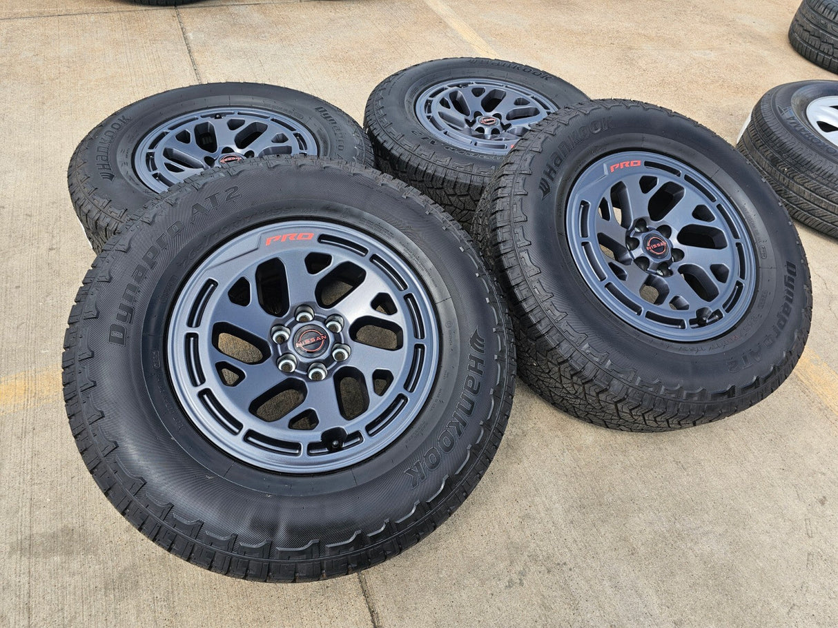 17" Nissan Frontier X-PRO OEM Desert Runner wheels rims tires 2024 2025 2026 NEW Texas Truck Tire
