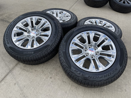 20" GMC Sierra Yukon Denali OEM 5917 wheels rims Chevy 2022 2023 2025 2026 NEW Texas Truck Tire