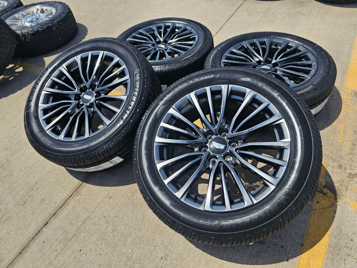 22" Cadillac Escalade V Platinum OEM 4883 95479 wheels rims MICHELIN NEW Texas Truck Tire