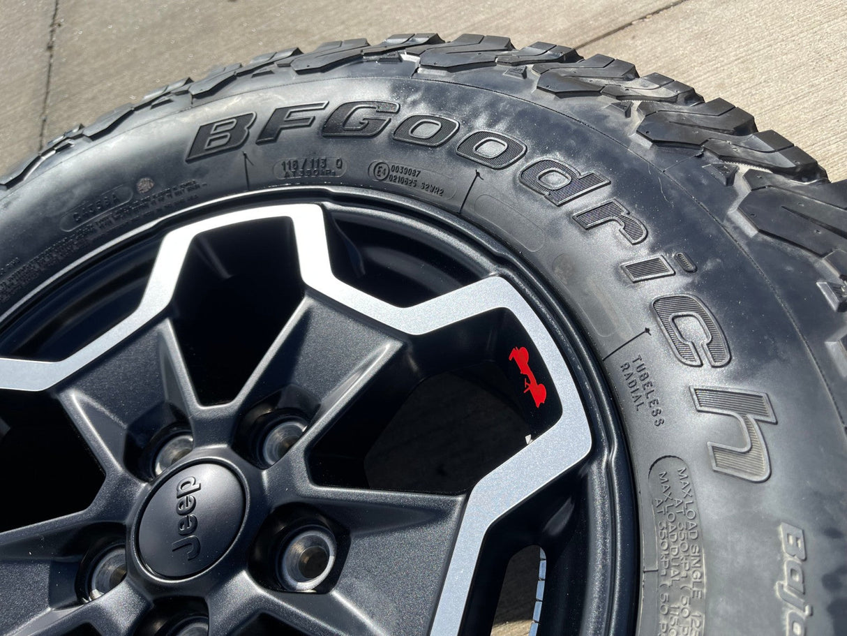 17" Jeep Wrangler Gladiator RUBICON OEM wheels rims tires 9237 black BFG KO2 A/T Texas Truck Tire