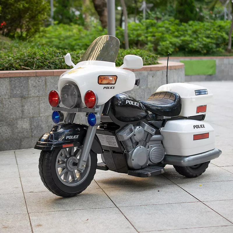 Kids Electric Police Motorbike Ride-On Toy for Boys and Girls - 12v Motorized Motorcycle Car