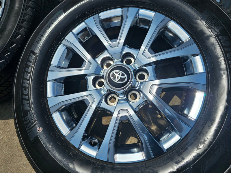 18" Toyota Tacoma LIMITED OEM chrome wheels rims 4260 4Runner 2025 MICHELIN NEW Texas Truck Tire