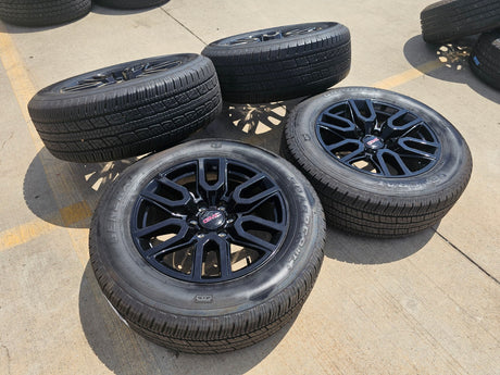 20" GMC Sierra Yukon Chevy OEM black 5914 5918 wheels rims 2023 2024 2025 2026 Texas Truck Tire