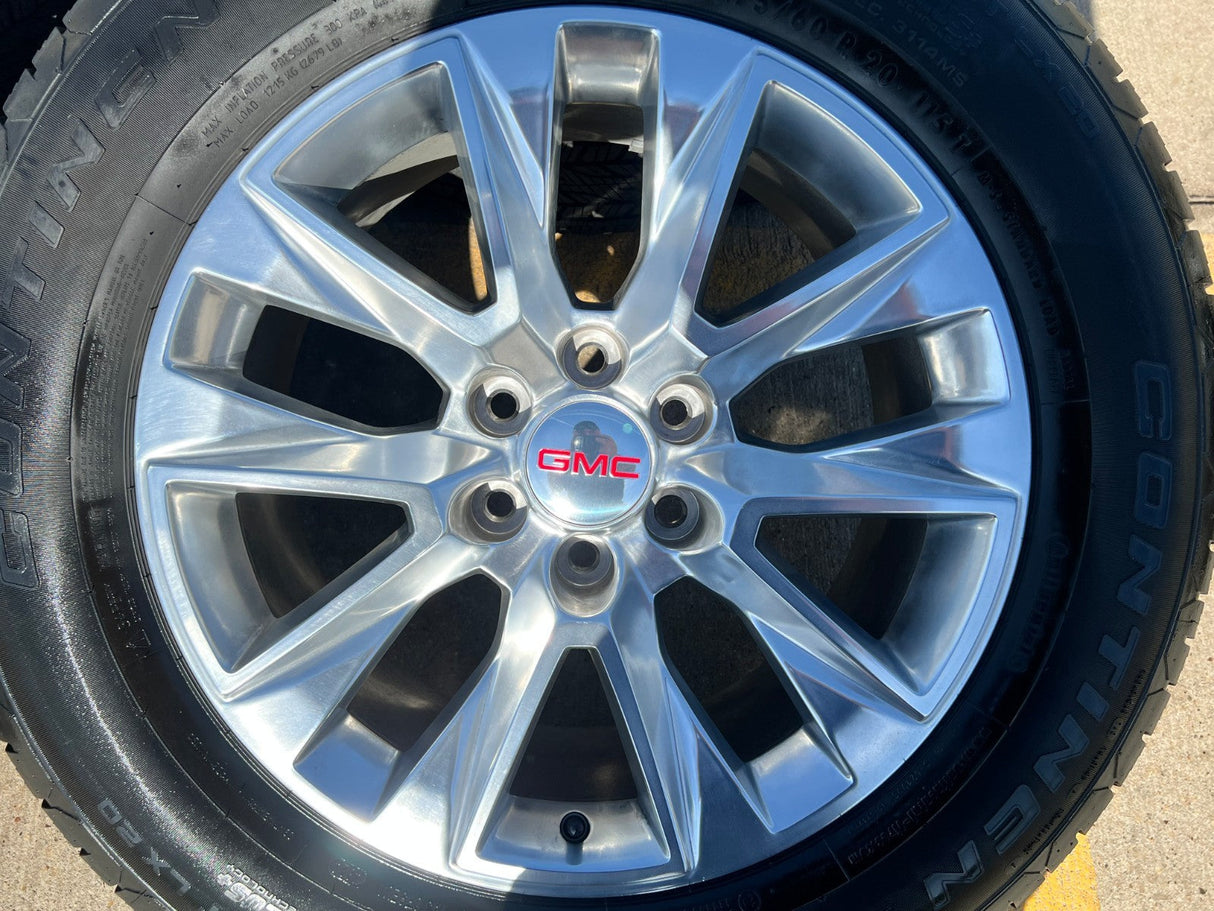 20" GMC Yukon 5920 OEM wheels rims Chevy Tahoe Silverado 2025 2026 CONTINENTAL Texas Truck Tire