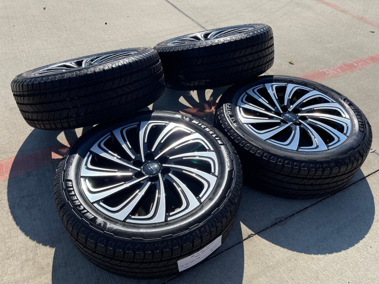 22" Lincoln Navigator OEM 10666 rims wheels BLACK LABEL 2025 2026 MICHELIN NEW Texas Truck Tire