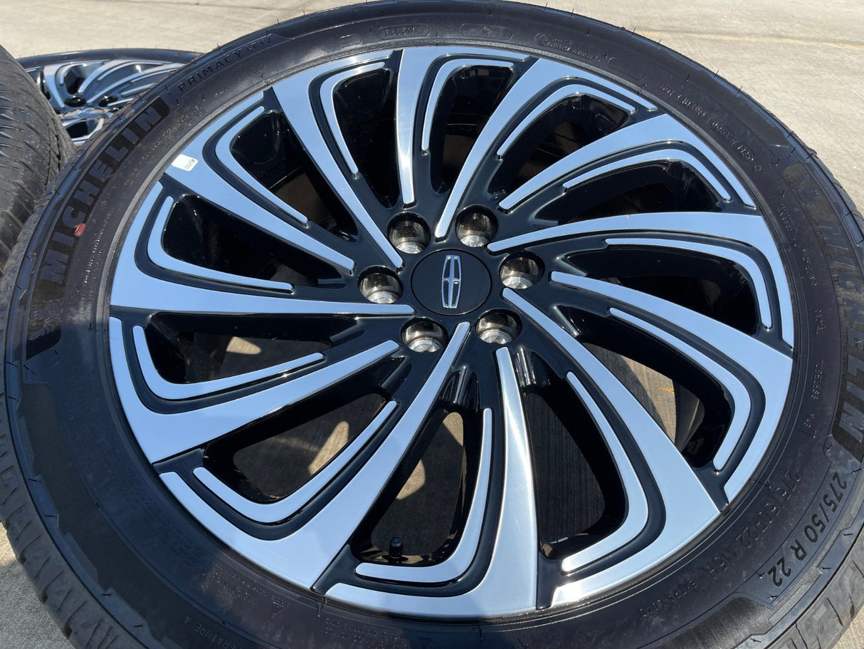 22" Lincoln Navigator OEM 10666 rims wheels BLACK LABEL 2025 2026 MICHELIN NEW Texas Truck Tire