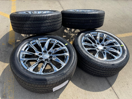 22" GMC Yukon Sierra Escalade OEM 95027 4875 wheels rims CHROME 2025 2026 NEW Texas Truck Tire