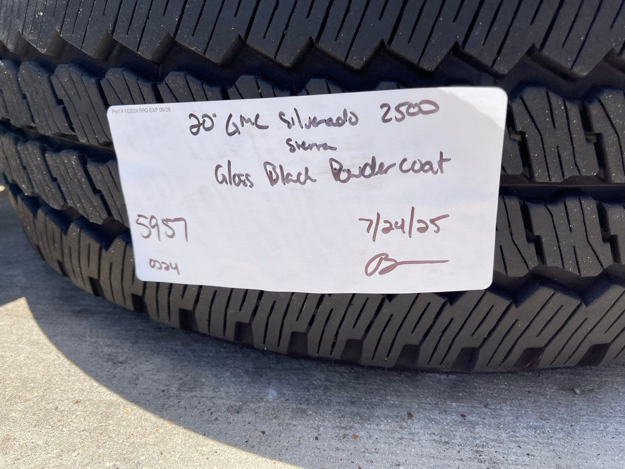 20" GMC Sierra Chevy 2500 OEM 5957 BLACK DIAMOND wheels rims 2024 2025 2026 NEW Texas Truck Tire