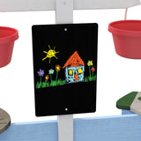 Wooden Sandbox for Ages 3-7, 85"x85"x25", Blue