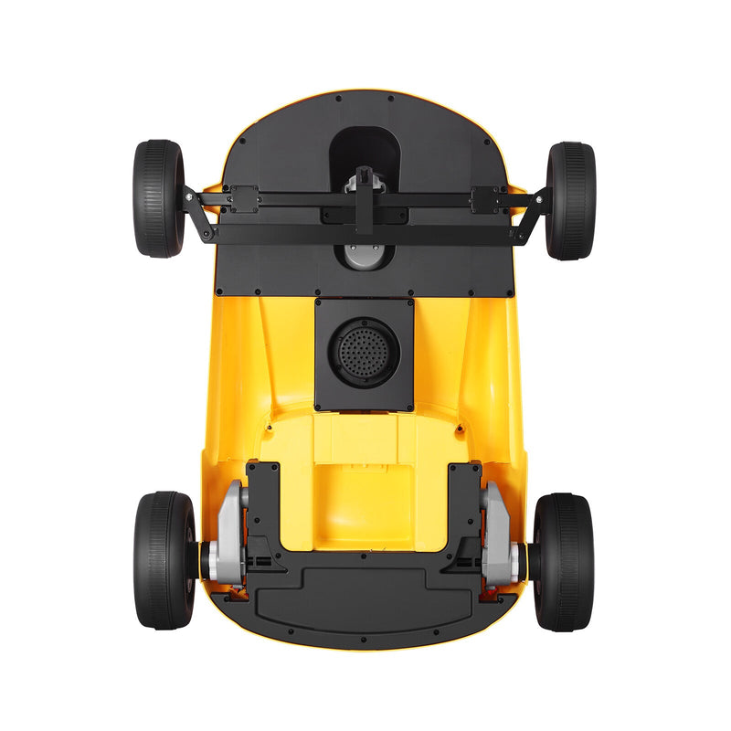 Yellow 12V Battery-Powered Kids Electric Ride-On Go-Kart with 3 Speeds, Music, and Remote Control
