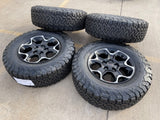 17" Jeep Wrangler Rubicon OEM wheels rims Gladiator 96832 9282 BFG KO2 A/T NEW Texas Truck Tire